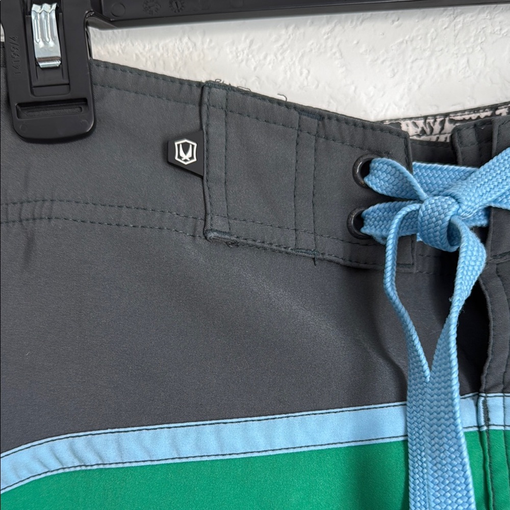 Dynamic Green and Gray Board Shorts for Swim - Picture 5 of 10